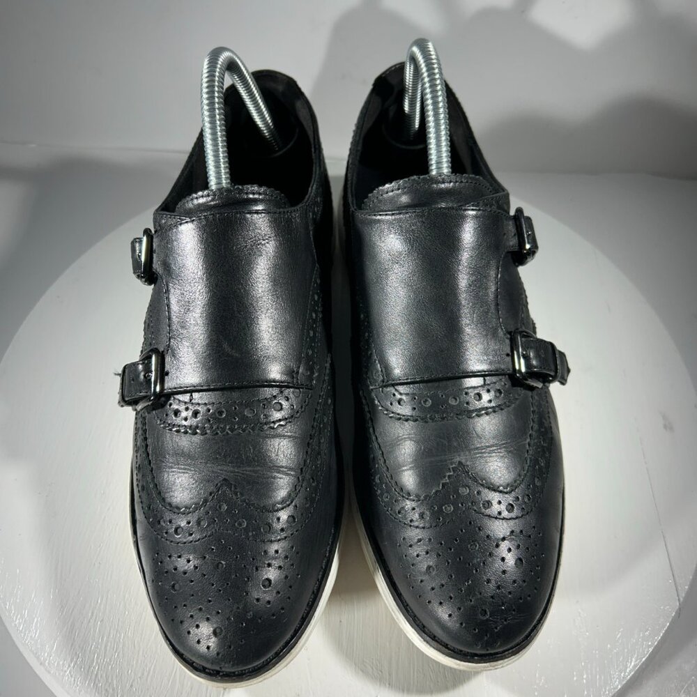 Cole Haan Wingtip Monk Strap Buckle Double Strap Womens Dress Shoes Size 9 Black - Picture 2 of 12